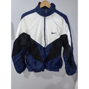 Vintage Nike Track Suit Jacket Pants Blue White Black Mesh L 90s Y2K‎